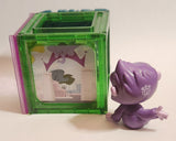 2014 Hasbro LPS Littlest Pet Shop Sunshine Sweetness Monkey Purple 2 1/8" Plastic Toy Figure #3821 with Accessories and Building Block