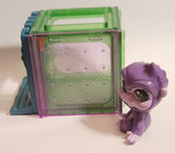 2014 Hasbro LPS Littlest Pet Shop Sunshine Sweetness Monkey Purple 2 1/8" Plastic Toy Figure #3821 with Accessories and Building Block