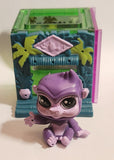 2014 Hasbro LPS Littlest Pet Shop Sunshine Sweetness Monkey Purple 2 1/8" Plastic Toy Figure #3821 with Accessories and Building Block