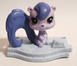 2015 McDonald's Hasbro LPS Littlest Pet Shop Carla Decourant Squirrel Purple 2 1/2" Plastic Toy Figure On Base
