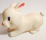Rare White Bunny Rabbit 4 3/4" Hard Rubber Toy Figure