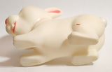 Rare White Bunny Rabbit 4 3/4" Hard Rubber Toy Figure