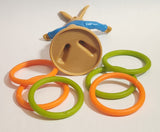 2017 McDonald's Peter Rabbit 4" Tall Plastic Toy Figure With Hula Hoop Rings