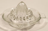 Vintage 1940s Lemon Hand Juicer Reamer Depression Glass Bowl with Handle and Pour Spout
