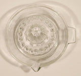 Vintage 1940s Lemon Hand Juicer Reamer Depression Glass Bowl with Handle and Pour Spout