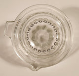 Vintage 1940s Lemon Hand Juicer Reamer Depression Glass Bowl with Handle and Pour Spout