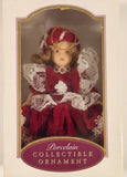 DG Creations Hand Painted European Style Poseable Porcelain Doll in Red Dress 5" Ornament New in Box