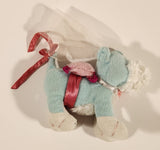 White Blue Ring Bearer Dog with Veil, Pink Bows and Pink Pillow 4" Stuffed Plush Toy