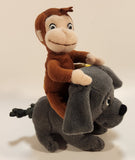 Rare 2007 Marvel Toys Universal Studios Curious George Rumble N Go Riding Charkie Grey Dog 7 1/2" Stuffed Plush Pull String Toy