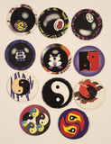 8-Ball and Yin Yang Mixed Caps Lot of 11