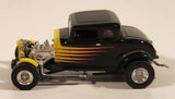 Rare 2000 RV-MM LLC Road Signatures Show Rodz 1932 Ford 3-Window Coupe Black and Yellow Die Cast Toy Car Vehicle with Rubber Tires
