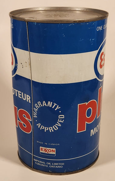 Vintage Esso Plus Motor Oil One Quart 1.14 Litres Blue Metal Can