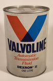 Vintage Valvoline Automatic Transmission Fluid Dexron II One Litre Cardboard and Metal Can FULL