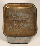 Rare Antique Tetleys Tea Golden Tips Dark Green Tin Metal Container