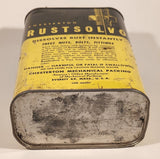 Vintage 1950s Chesterton Rustsolvo Dissolves Rust Instantly Yellow and Black On Quart Metal Can Everett 49, Mass., U.S.A.