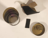 Vintage R.M. Hollingshead Whiz Rubber Repair Kit Quick Permanent Repairs Dark Blue Metal Can with Some Rubber Still Inside