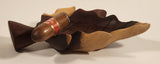 Very Rare Quintero Tabacos Habana Cigars 3D Hand Crafted Leaf Shaped Wooden Ash Tray with Faux Burnt Cigar