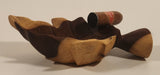 Very Rare Quintero Tabacos Habana Cigars 3D Hand Crafted Leaf Shaped Wooden Ash Tray with Faux Burnt Cigar