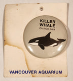 Vancouver Aquarium Killer Whale Orcinus Orca 1 3/4" Round Button Pin on Card