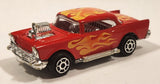 Majorette Movers No. 223 Chevy 57 Red with Flames Die Cast Toy Car Vehicle