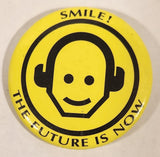 1989 UCS & Amblin Applause Back To The Future Smile! The Future Is Now 1 3/4" Round Button Pin