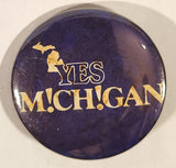 Yes M!ch!gan Black Small 1 1/2" Round Button Pin