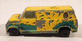 Vintage 1981 Universal Studios Yatming No. 1501 Ford Econoline E-150 Van Yellow with Green Graphics Die Cast Toy Car Vehicle