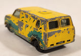 Vintage 1981 Universal Studios Yatming No. 1501 Ford Econoline E-150 Van Yellow with Green Graphics Die Cast Toy Car Vehicle