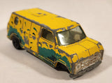 Vintage 1981 Universal Studios Yatming No. 1501 Ford Econoline E-150 Van Yellow with Green Graphics Die Cast Toy Car Vehicle