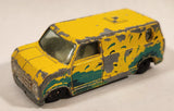 Vintage 1981 Universal Studios Yatming No. 1501 Ford Econoline E-150 Van Yellow with Green Graphics Die Cast Toy Car Vehicle