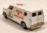 Vintage Unknown Brand Rescue Ambulance White Die Cast Toy Car Vehicle Made in Hong Kong