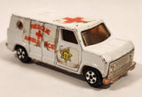 Vintage Unknown Brand Rescue Ambulance White Die Cast Toy Car Vehicle Made in Hong Kong