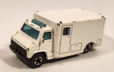1989 Hot Wheels Workhorses American Ambulance White Die Cast Toy Car Emergency Paramedics Rescue Vehicle with Opening Rear Doors
