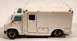 1989 Hot Wheels Workhorses American Ambulance White Die Cast Toy Car Emergency Paramedics Rescue Vehicle with Opening Rear Doors