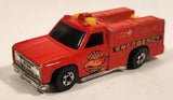 1986 Hot Wheels Workhorses Rescue Ranger Red Fire Truck Die Cast Toy Car Vehicle - Yellow lights