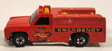 1986 Hot Wheels Workhorses Rescue Ranger Red Fire Truck Die Cast Toy Car Vehicle - Yellow lights