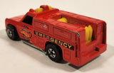 1986 Hot Wheels Workhorses Rescue Ranger Red Fire Truck Die Cast Toy Car Vehicle - Yellow lights