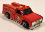 1986 Hot Wheels Workhorses Rescue Ranger Red Fire Truck Die Cast Toy Car Vehicle - Yellow lights