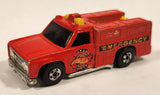 1986 Hot Wheels Workhorses Rescue Ranger Red Fire Truck Die Cast Toy Car Vehicle - Yellow lights
