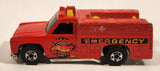 1986 Hot Wheels Workhorses Rescue Ranger Red Fire Truck Die Cast Toy Car Vehicle - Yellow lights