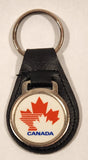 Vintage Team Canada Ice Hockey Team Logo Black Leather Fob Keyring