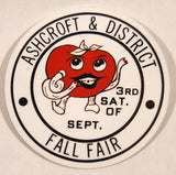 Ashcroft & District Fall Fair 3rd Saturday Of Sept. 2 1/4" Thin Plastic Pin