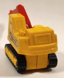 Trencher Excavator Wind Up Yellow and Red Die Cast Toy Construction Vehicle with Rubber Tracks