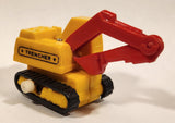 Trencher Excavator Wind Up Yellow and Red Die Cast Toy Construction Vehicle with Rubber Tracks