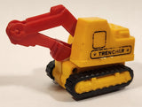 Trencher Excavator Wind Up Yellow and Red Die Cast Toy Construction Vehicle with Rubber Tracks