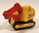 Trencher Excavator Wind Up Yellow and Red Die Cast Toy Construction Vehicle with Rubber Tracks