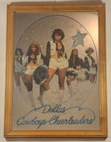 Vintage Dallas Cowboys Cheerleaders Large 22 3/4" x 30 3/4" Wood Framed Mirror