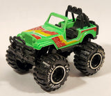 Super Wheels 4x4 Jeep Bright Green with Red and Yellow Die Cast Toy Car Vehicle