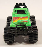 Super Wheels 4x4 Jeep Bright Green with Red and Yellow Die Cast Toy Car Vehicle