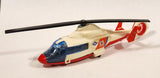 Majorette No. 322 Dauphin 2 SA 365 Coast Guard Helicopter Red White 1/87 Scale Plastic Toy Aircraft with Retractable Landing Gear